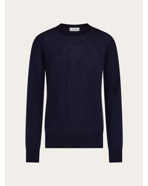 Ferragamo Crew Neck Pullover - Blue