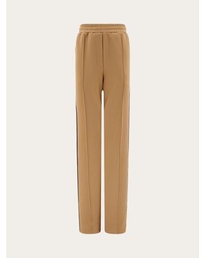 Ferragamo Women Wide Leg Tracksuit Trouser - Natural