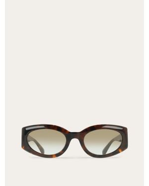 Ferragamo Rectangular Frame Sunglasses - Natural