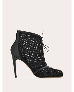 Ferragamo Macramé Ankle Boot - Black