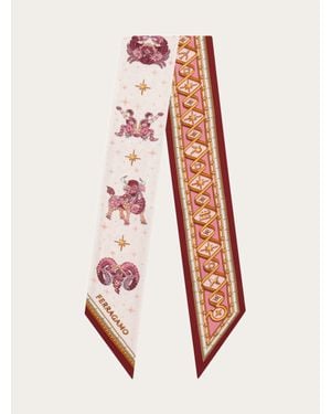Ferragamo Damen Mini-Bandeau-Tuch Mit Horoskop-Print - Pink
