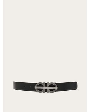 Ferragamo Reversible And Adjustable Gancini Belt - White