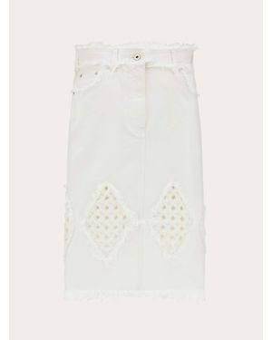 Ferragamo Mujer Falda 5 Bolsillos Blanco