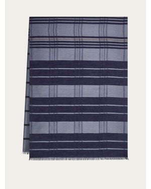 Ferragamo Check Stole - Blue