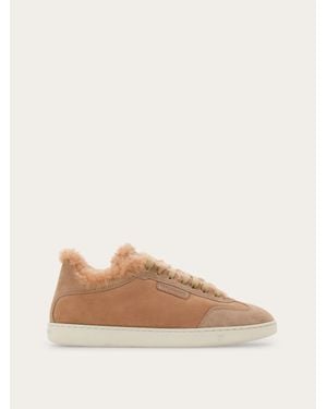 Ferragamo Mujer Sneakers Bajas Con Merino Rosa Talla .5 - Neutro