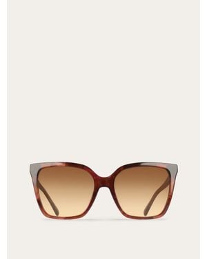 Ferragamo Square Frame Sunglasses - Natural