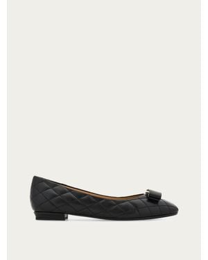 Ferragamo Quilted Varina Ballet Flat - Black