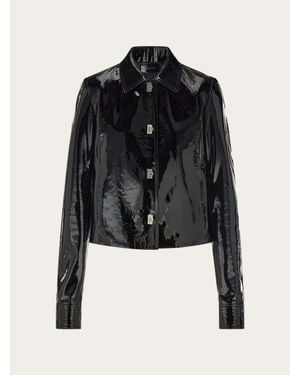 Ferragamo Boxy Nappa Jacket - Black