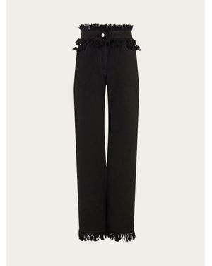 Ferragamo Mujer Denim Con Desflecado - Negro