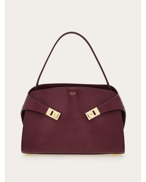 Ferragamo Hug Soft Shoulder Bag (M) - Purple