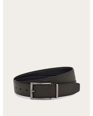 Ferragamo Hombre Cinturón Reversible Y Ajustable Verde - Negro
