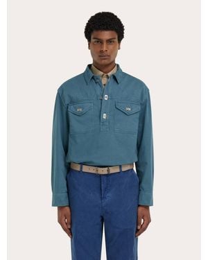 Ferragamo Uomo Camicia Work - Blu
