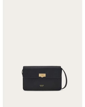 Ferragamo Donna Minibag Piatta Gancini - Blu