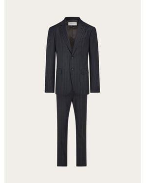 Ferragamo Herren Anzug Aus Wollgewebe Mit Nadelstreifen - Blau