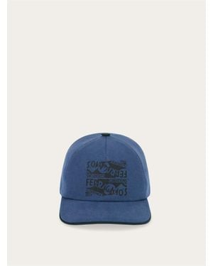 Ferragamo Macro Logo Baseball Cap - Blue
