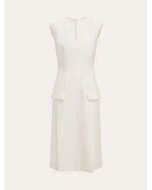 Ferragamo Sleeveless Tailored Dress - White