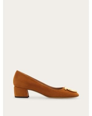 Ferragamo Maxi Gancini Pump - Brown