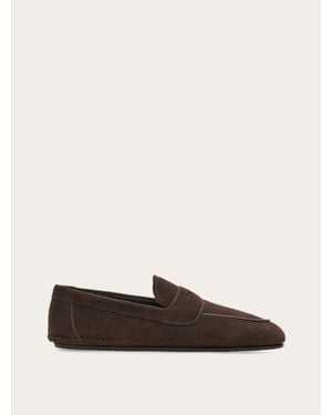 Ferragamo Suede Loafer - White