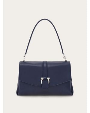 Ferragamo Front Flap Shoulder Bag (S) - Blue
