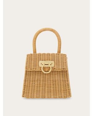 Ferragamo Iconic Top Handle (S) - Natural