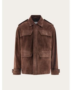 Ferragamo Suede Saharan Jacket - Brown