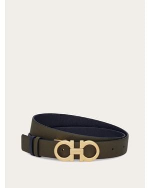Ferragamo Gancini Reversible And Adjustable Belt - Blue