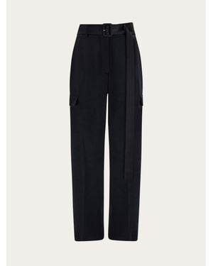 Ferragamo Satin Cargo Trouser - Blue
