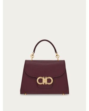 Ferragamo Donna Top Handle Double Gancini (Xs) - Viola