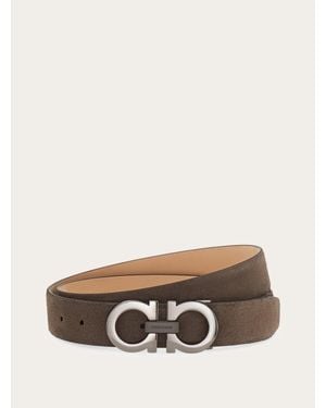 Ferragamo Adjustable Gancini Belt - Grey