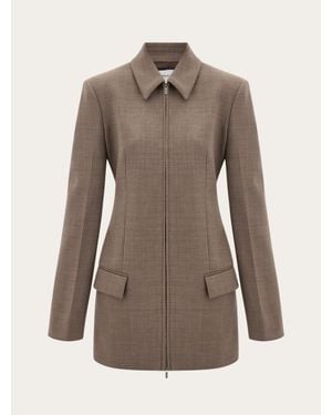 Ferragamo Long Jacket - Brown