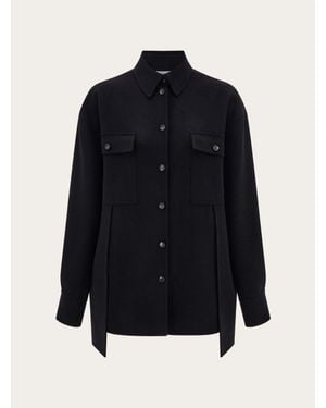 Ferragamo Mixed Cashmere Overshirt - Blue