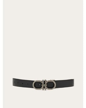 Ferragamo Reversible And Adjustable Gancini Belt - White