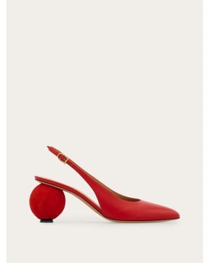 Ferragamo Spherical Heel Slingback Pump - Red
