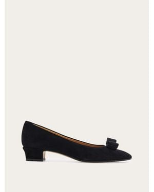 Ferragamo Vara Bow Block Heel Pump - Black