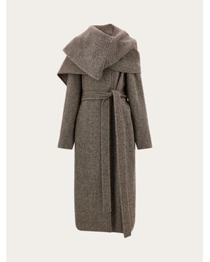 Ferragamo Oversize Asymmetrical Coat - Gray