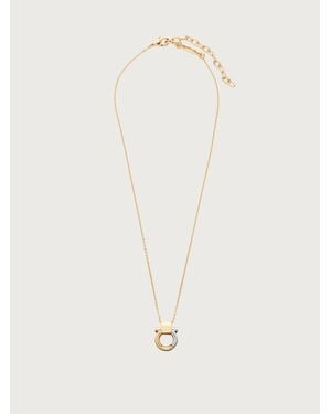 Ferragamo Damen Halskette mit Gancini-Anhänger - Natur