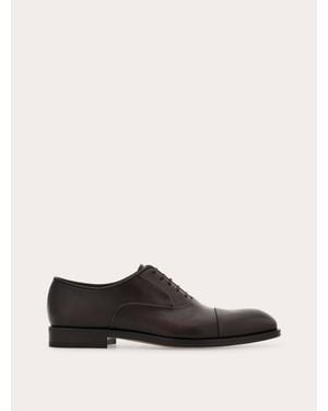 Ferragamo Oxford Shoe With Toe Cap - White
