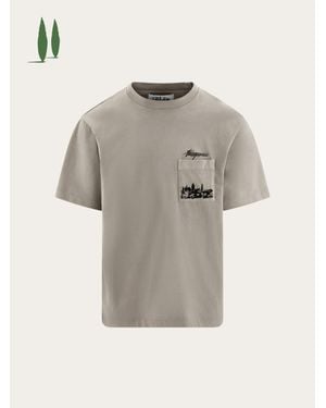 Ferragamo Herren T-Shirt Mit Tuscany-Print - Grau