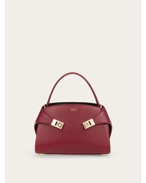 Ferragamo Hug Soft Bicolor Handbag (Xs) - Red