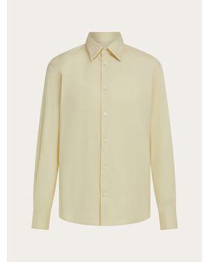 Ferragamo Shirt With Micro Print - Natural