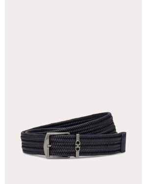 Ferragamo Woven Belt - White