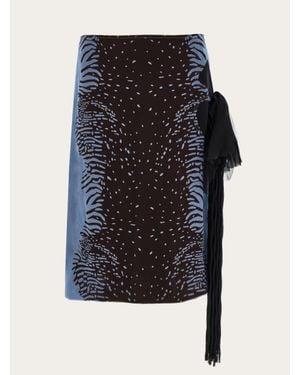 Ferragamo Skirt With Flower Detail - Blue