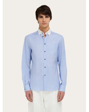 Ferragamo Uomo Camicia Botton Down - Blu