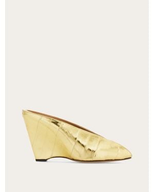 Ferragamo Peep Toe Mule - Natural