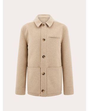 Ferragamo Double Wool And Cashmere Blouson - Natural