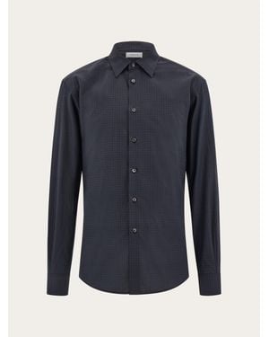 Ferragamo Micro-Patterned Shirt - Blue
