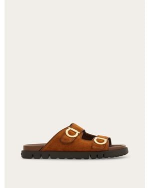 Ferragamo Two-Strap Sandal - Brown