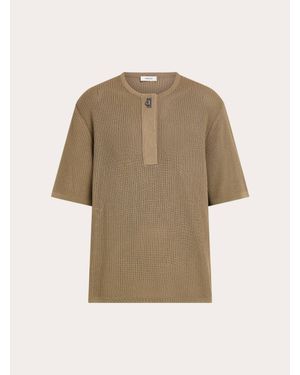 Ferragamo Knitted Polo Shirt - Natural