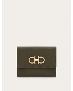 Ferragamo Gancini Credit Card Holder - Green
