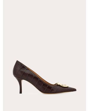 Ferragamo Maxi Gancini Pump - Brown